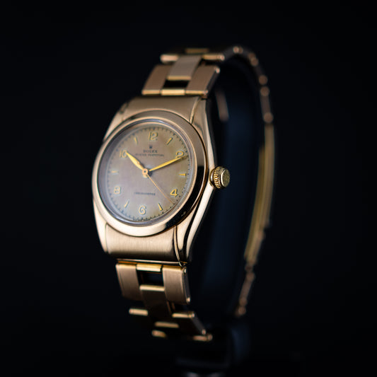 Rolex bubbleback ref 3065 en or jaune