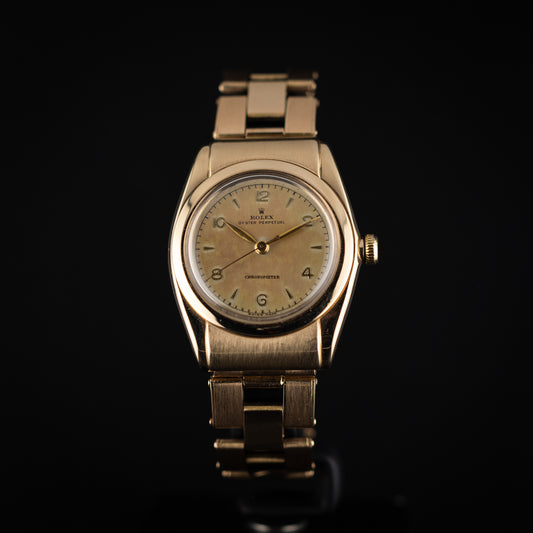 Rolex bubbleback ref 3065 en or jaune
