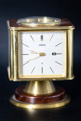 Pendulette Angélus Météo Plaqué Or et Marquéterie - L'Atelier du Temps