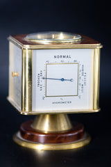 Pendulette Angélus Météo Plaqué Or et Marquéterie - L'Atelier du Temps