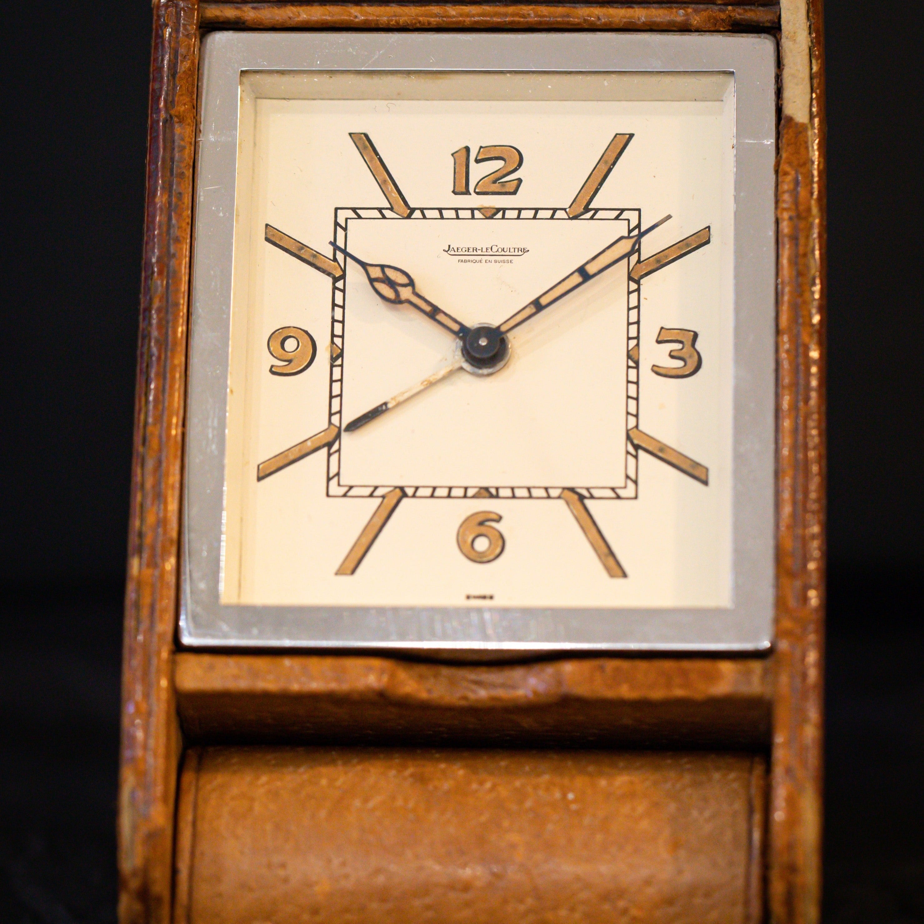 Jaeger LeCoultre Horloge de bureau de voyage suisse avec alarme 8 jours - Canada Jaeger LeCoultre Horloge de bureau de voyage suisse avec alarme 8 jours - Canada