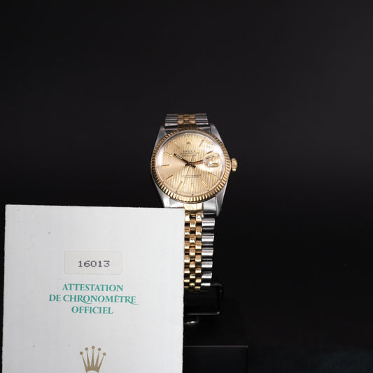 Rolex Datejust Or et Acier 16013 Full set - L'Atelier du Temps