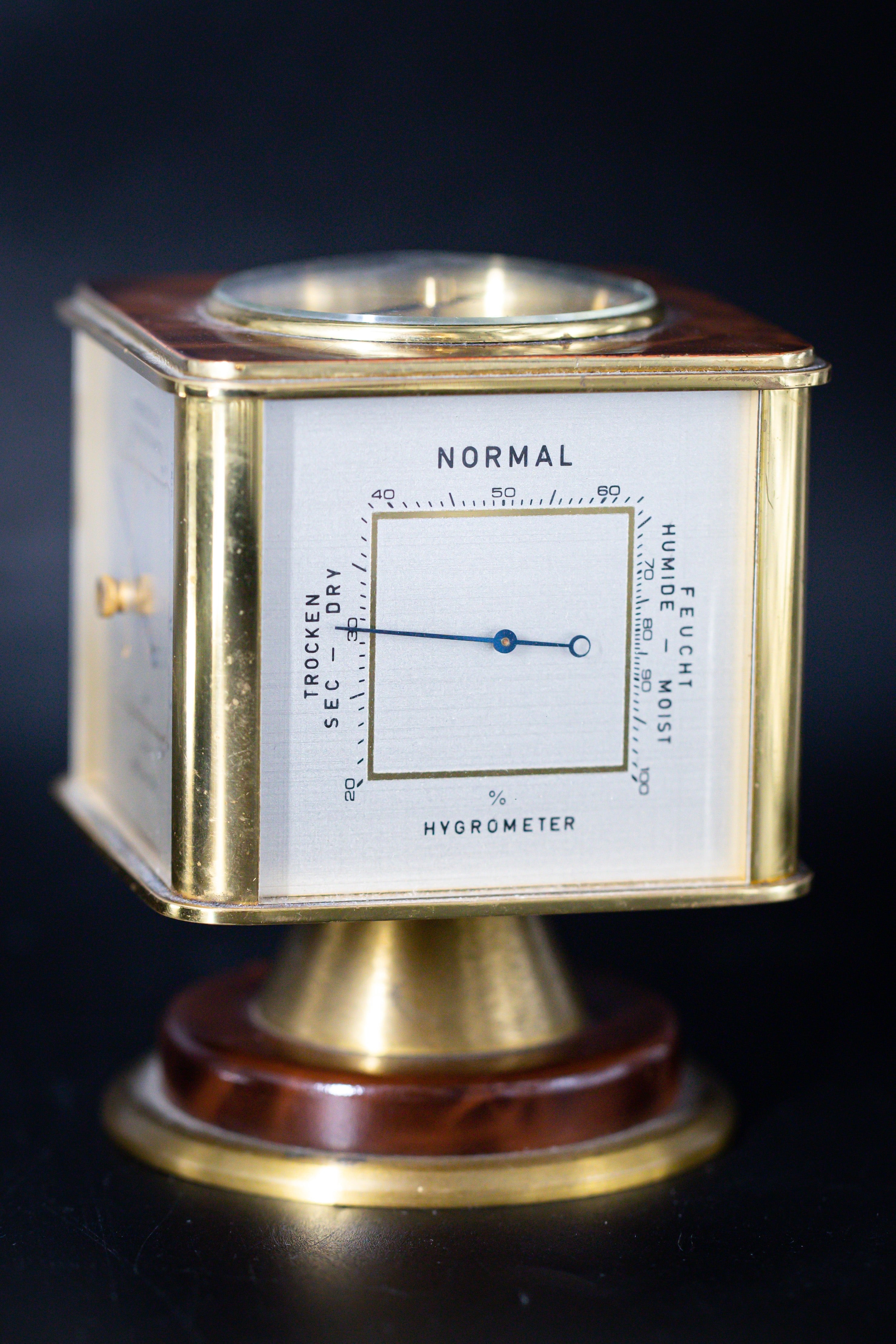 Pendulette Angélus Météo Plaqué Or et Marquéterie - L'Atelier du Temps