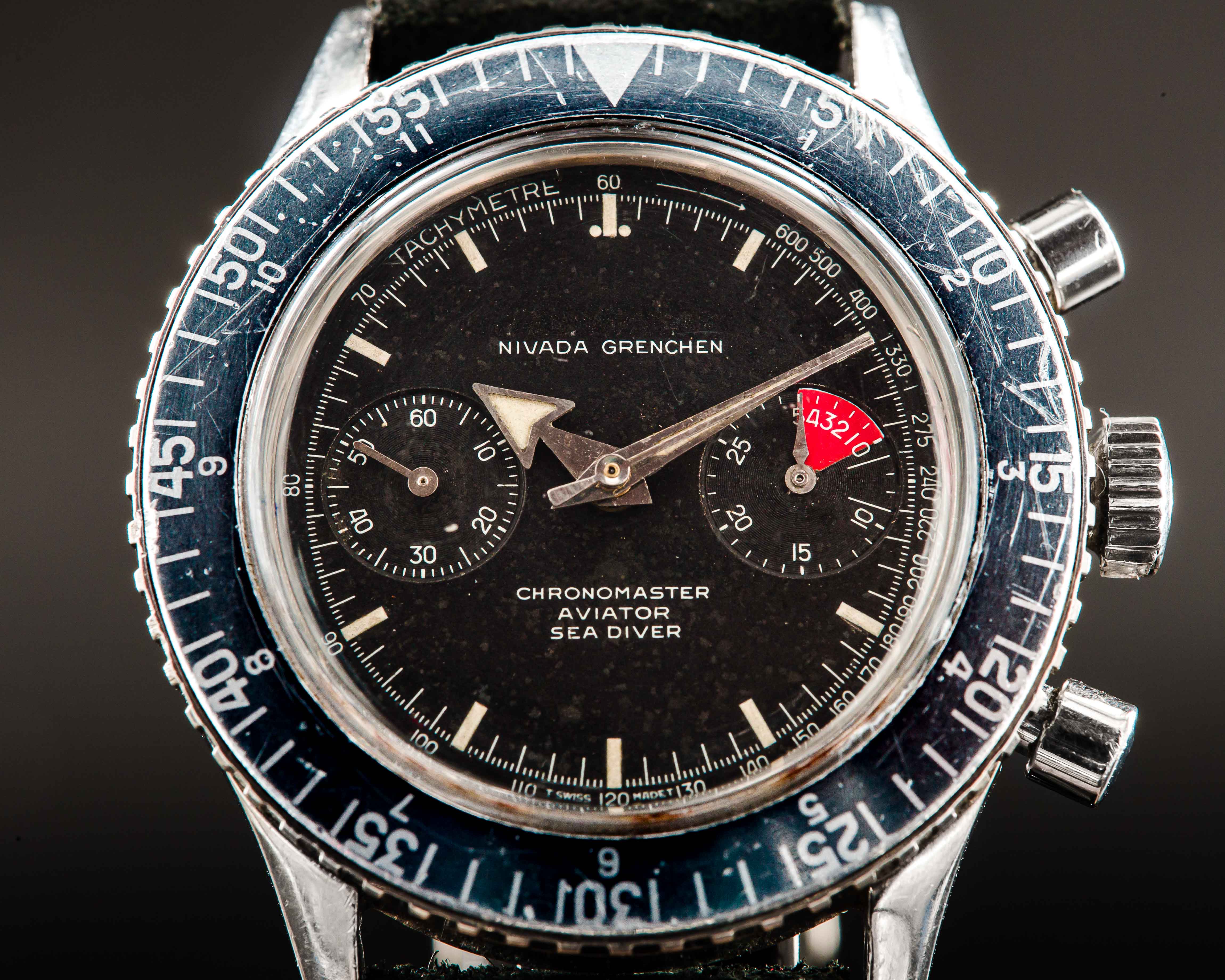 Nivada Grenchen Chronomaster Aviator Sea Diver - Valjoux 92 - L'Atelier du Temps